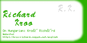 richard kroo business card